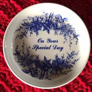 Spode Blue and white Ceramic Dish "On Your Special Day"